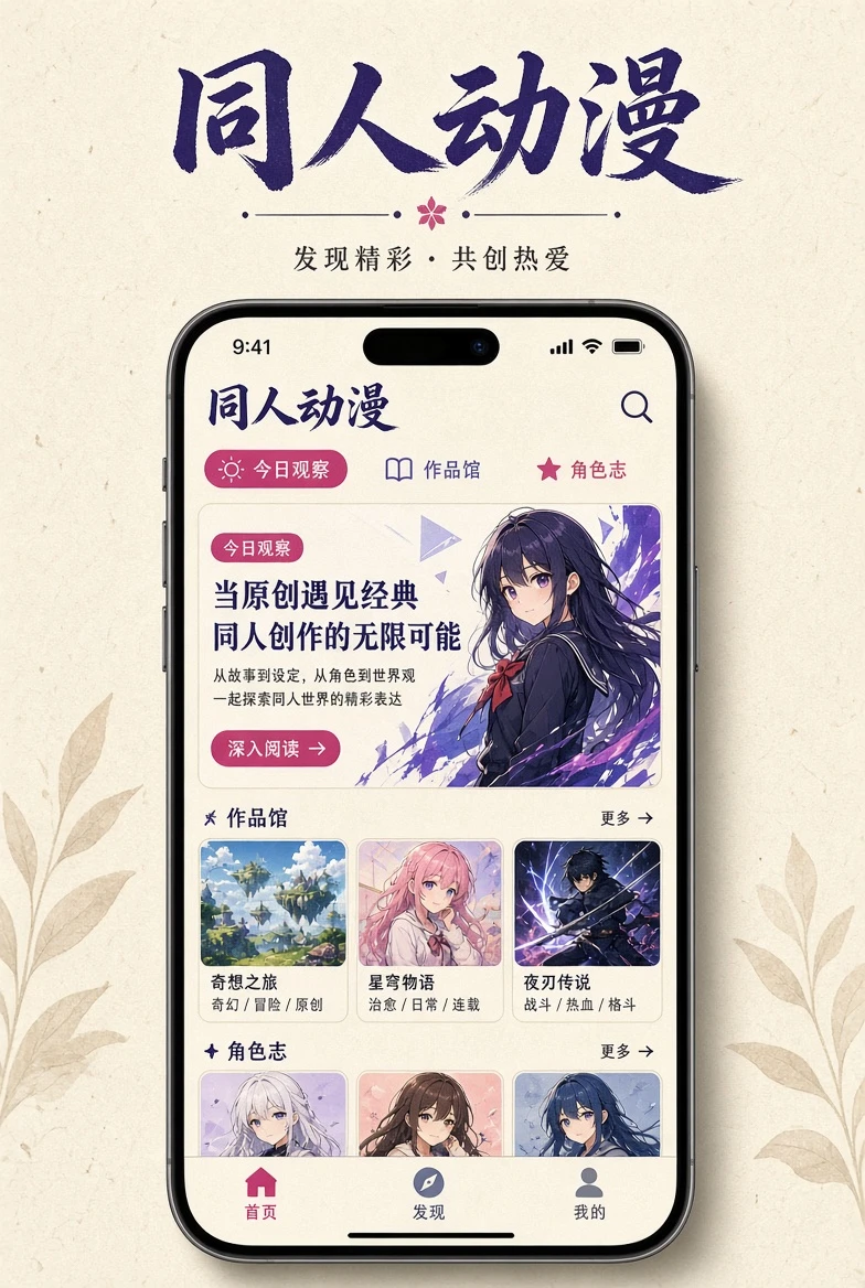 同人动漫移动浏览展示视觉